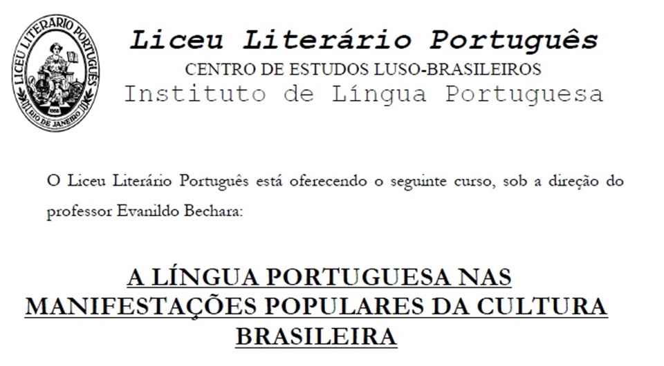 A Língua Portuguesa nas Manifestações Populares da Cultura Brasileira
