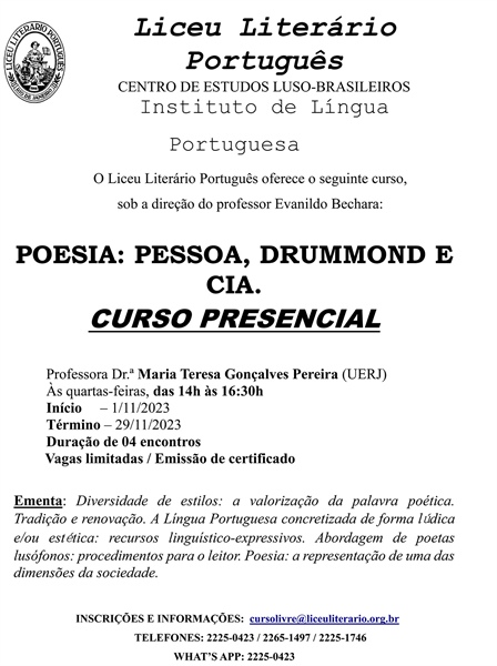 POESIA: PESSOA, DRUMMOND E CIA.