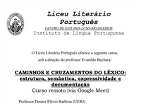 CAMINHOS E CRUZAMENTOS DO LÉXICO:  estrutura, semântica, expressividade...